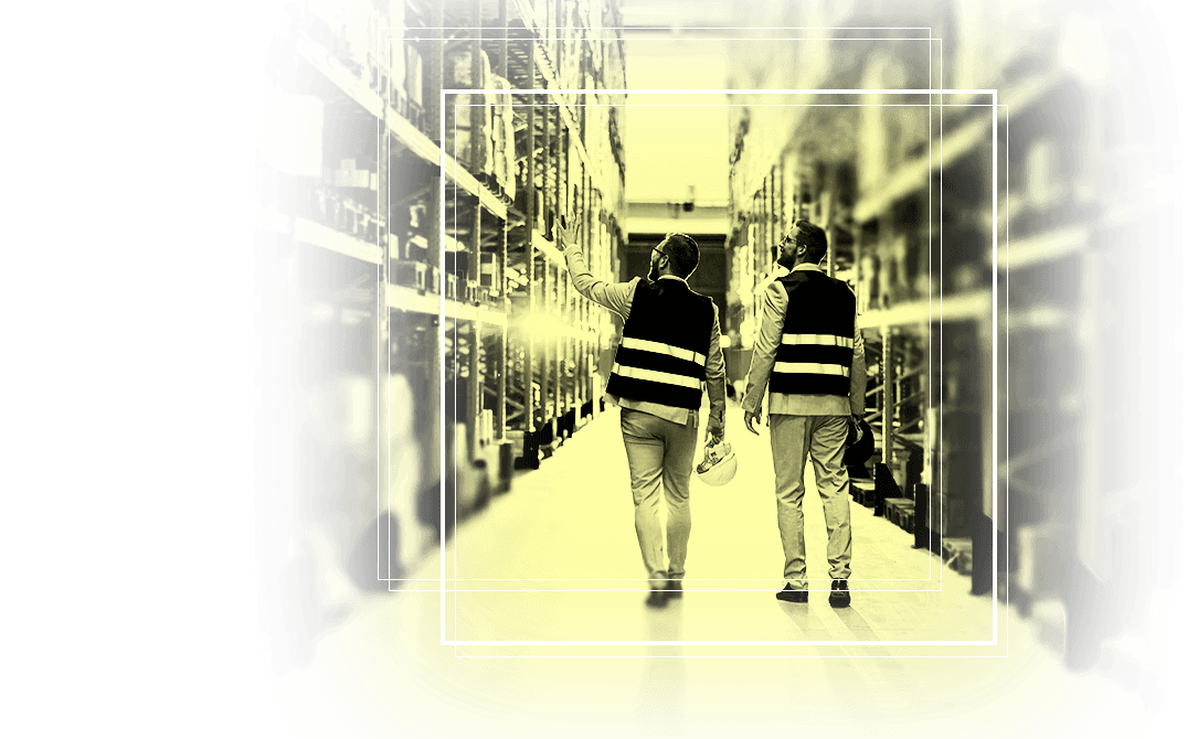 Industrial team collaborating with enhanced visibility tools